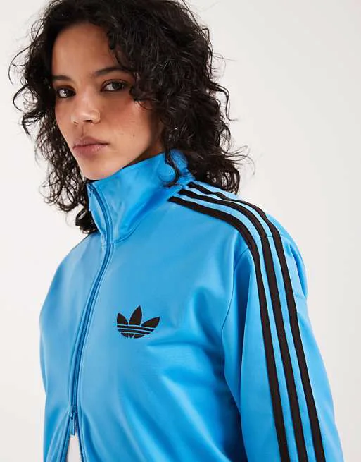 Синий и коричневый свободный спортивный топ adidas Originals Firebird — фото 3