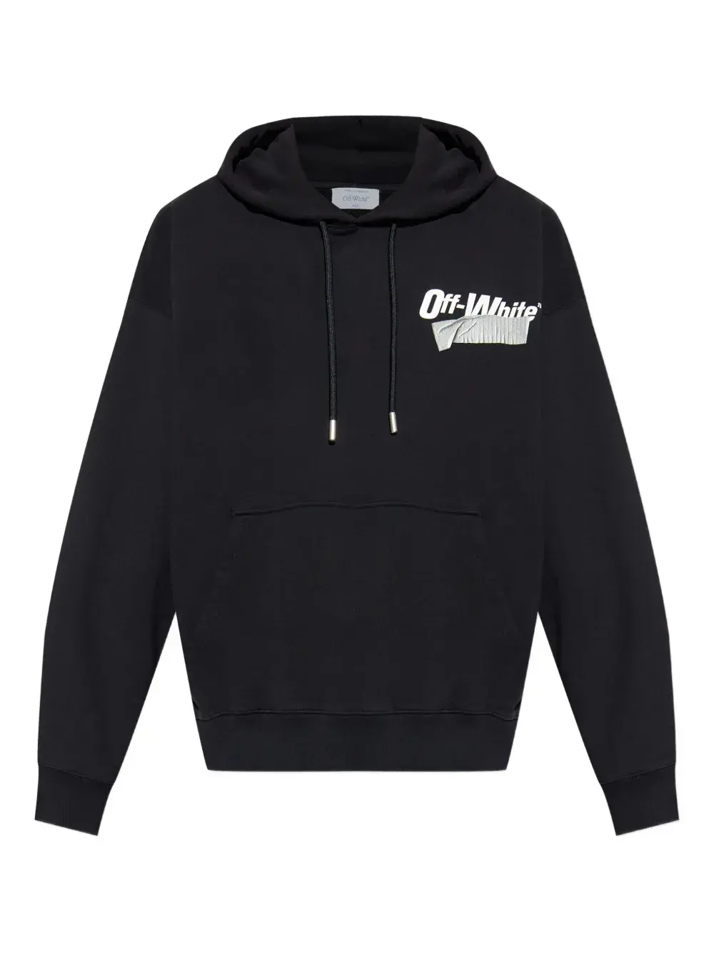 

Хлопковое худи с логотипом в виде ленты OFF-WHITE, черный