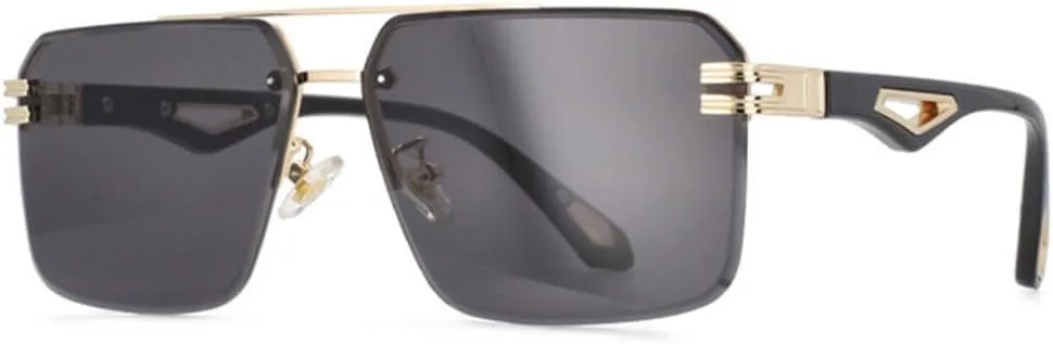 

Мужские солнцезащитные очки класса люкс, женские модные деловые очки, ретро-очки, очки с защитой от УФ-излучения UV400, винтажные очки LJTJTAV, Gold-black