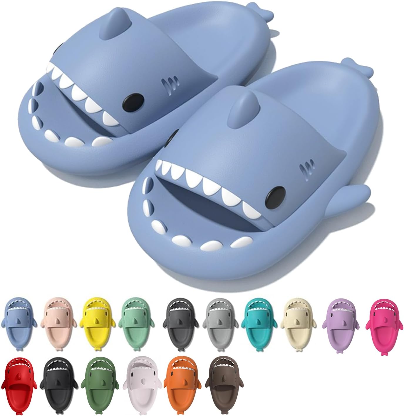 

Тапочки Roscylco Shark Cloud, милые шлепанцы с акулой для женщин и мужчин, летние тапочки-сандалии для мальчиков и девочек, спа-платформа, нескользящие пляжные сандалии с открытым носком, душевые тапочки для пары Rosyclo, синий