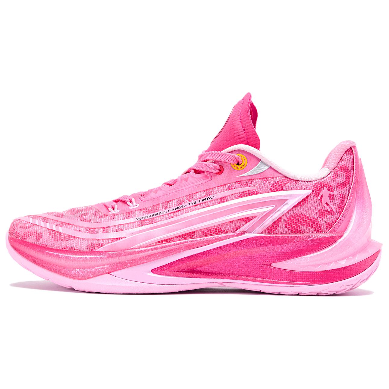 

QIAODAN Баскетбольные кроссовки PINK PANTHER x Poisonous Fangs 3v3 с розовым леопардовым принтом, с низким верхом, износостойкие, мужские, розовые