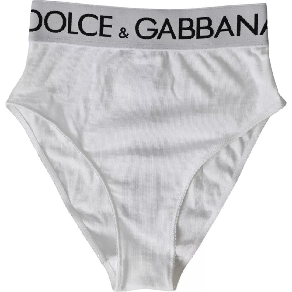 

Белое хлопковое эластичное нижнее белье с фирменным логотипом Dolce & Gabbana