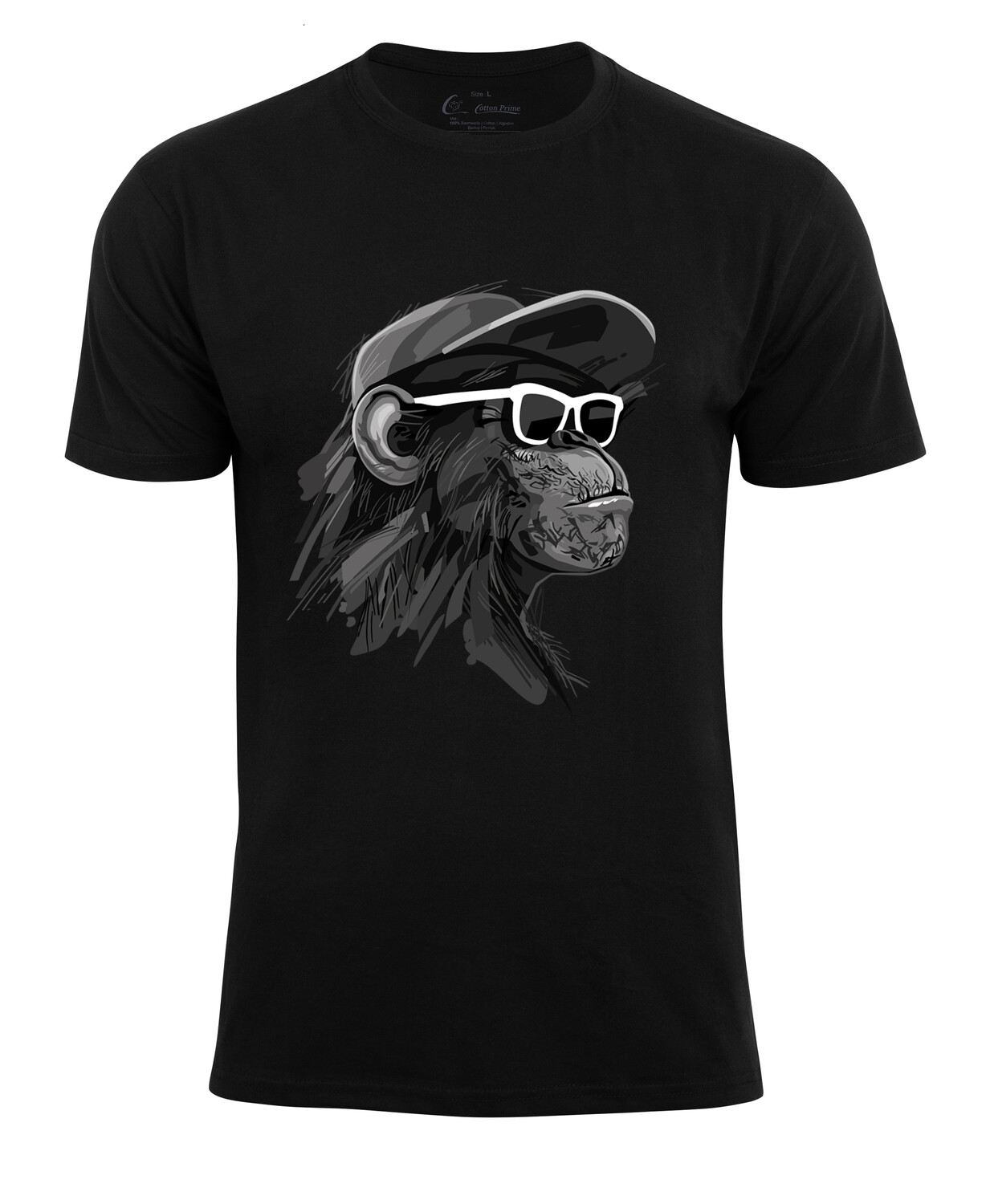 

Футболка Cotton Prime mit Affenmotiv Cool Monkey mit Brille, черный