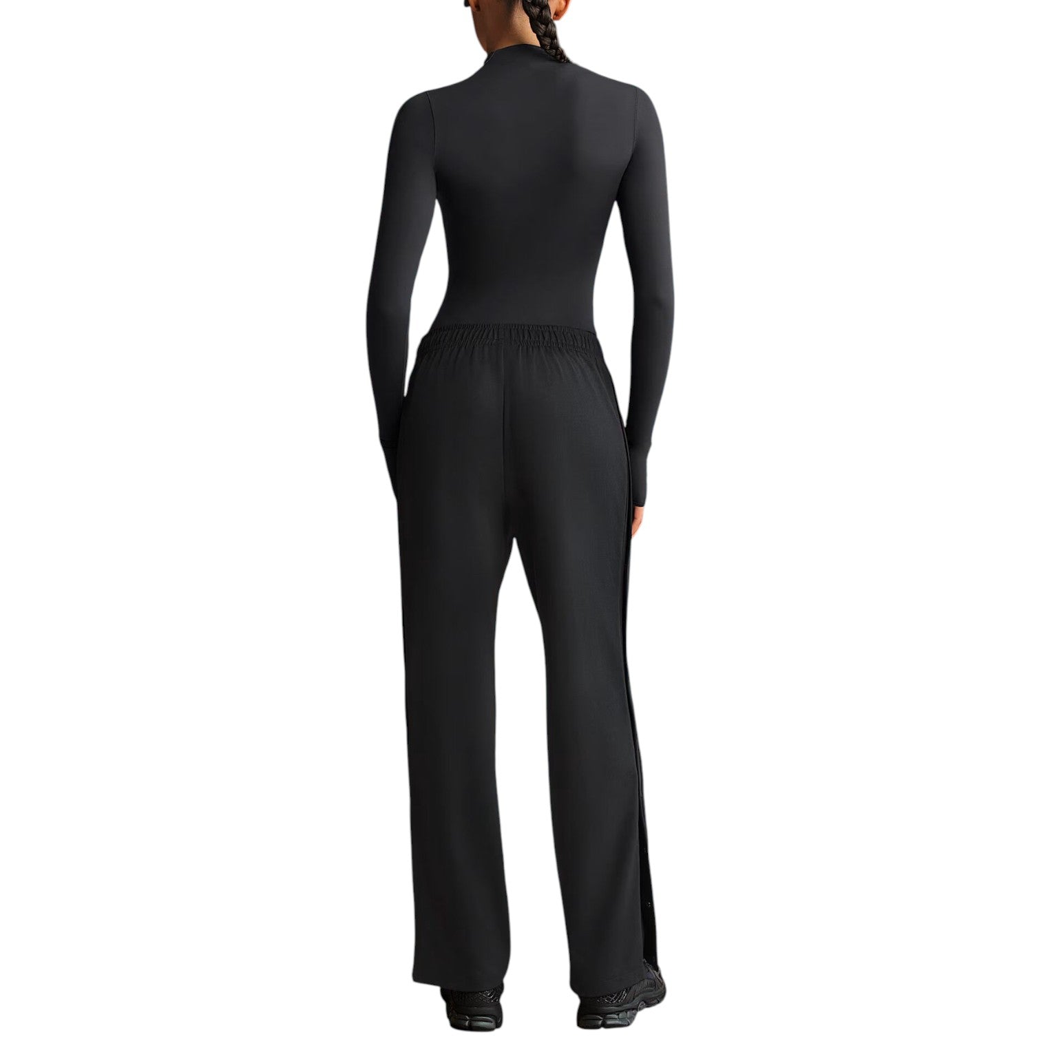 (WMNS) Nike x SKIMS Матовые трикотажные брюки с боковыми застежками, цвет «Обсидиан» — фото 3