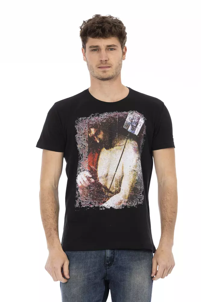 

Черная хлопковая мужская футболка Trussardi