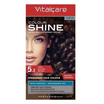 Крем Color Shine без аммиака с кератином 5.3 Светло-Золотисто-Коричневый, Vitalcare — фото 2