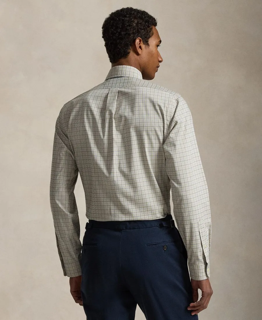Мужская классическая спортивная рубашка Polo Ralph Lauren, хаки синий мультиколор — фото 4