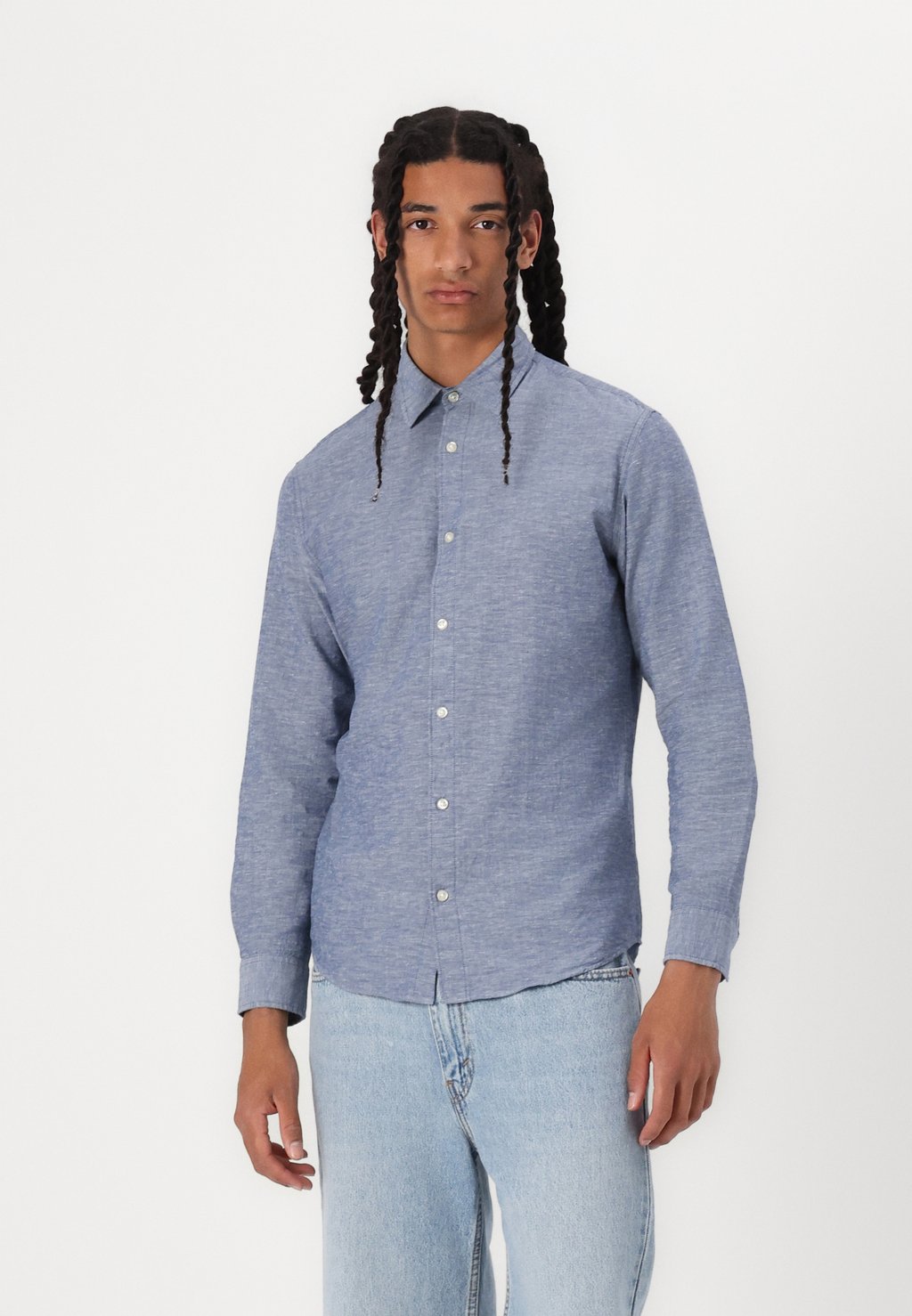

Рубашка JJEBREEZE BLEND SHIRT Jack & Jones, синий