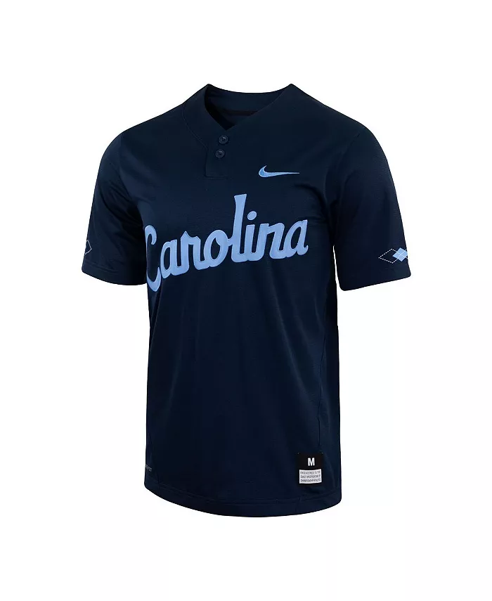 Мужская бейсбольная майка-реплика Navy North Carolina Tar Heels с двумя пуговицами Nike — фото 3