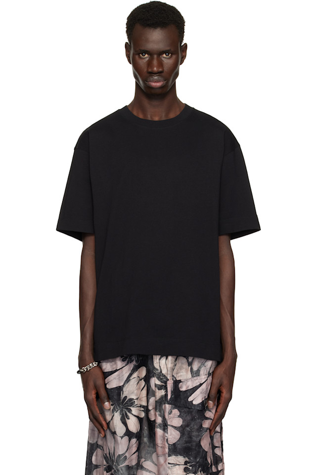 

Боксерская хлопковая футболка Dries Van Noten, черный