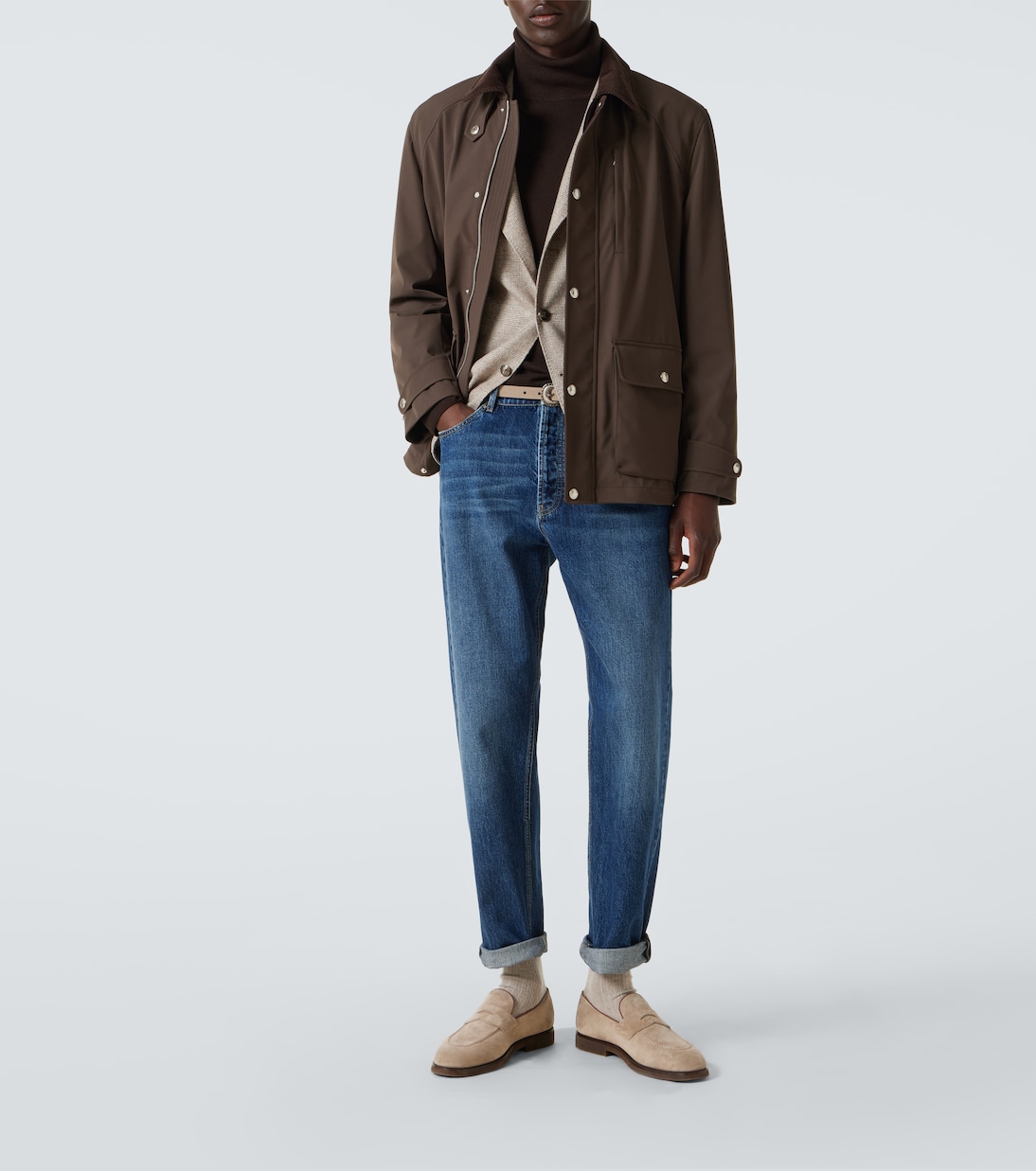 Средневысокие узкие джинсы Brunello Cucinelli, Denim Medium — фото 2