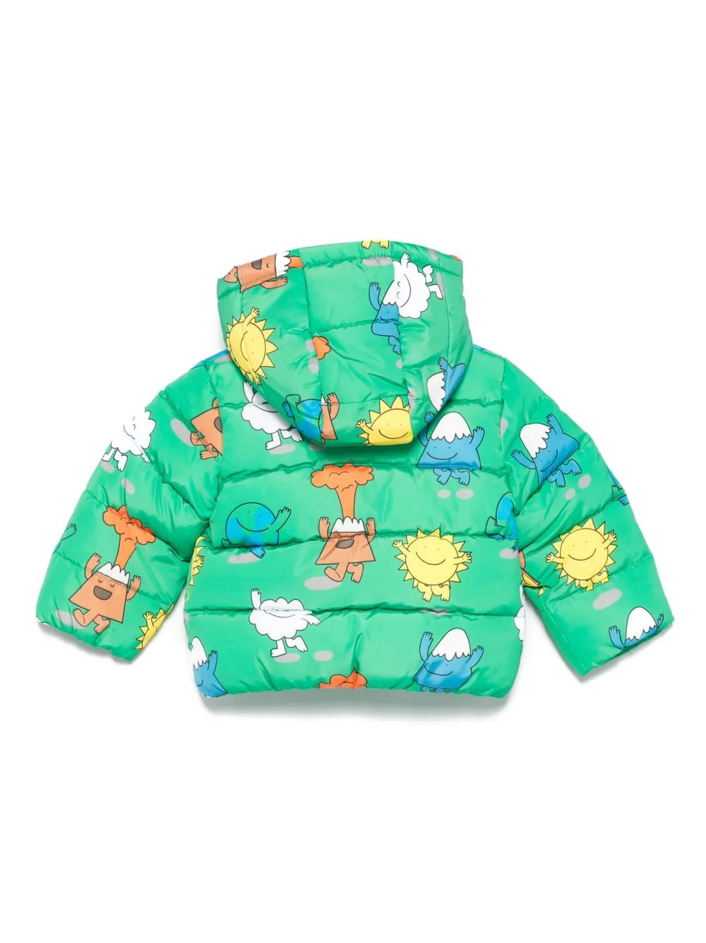 Пуховик с принтом персонажа Stella McCartney Kids, зеленый — фото 2