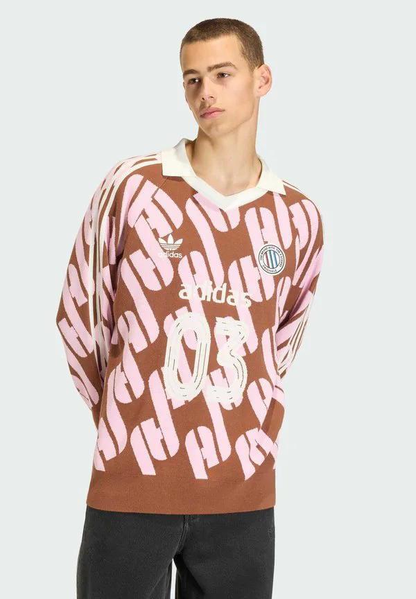 Джемпер-Поло унисекс adicolor blokecore Adidas Originals, Preloved Brown/True Pink