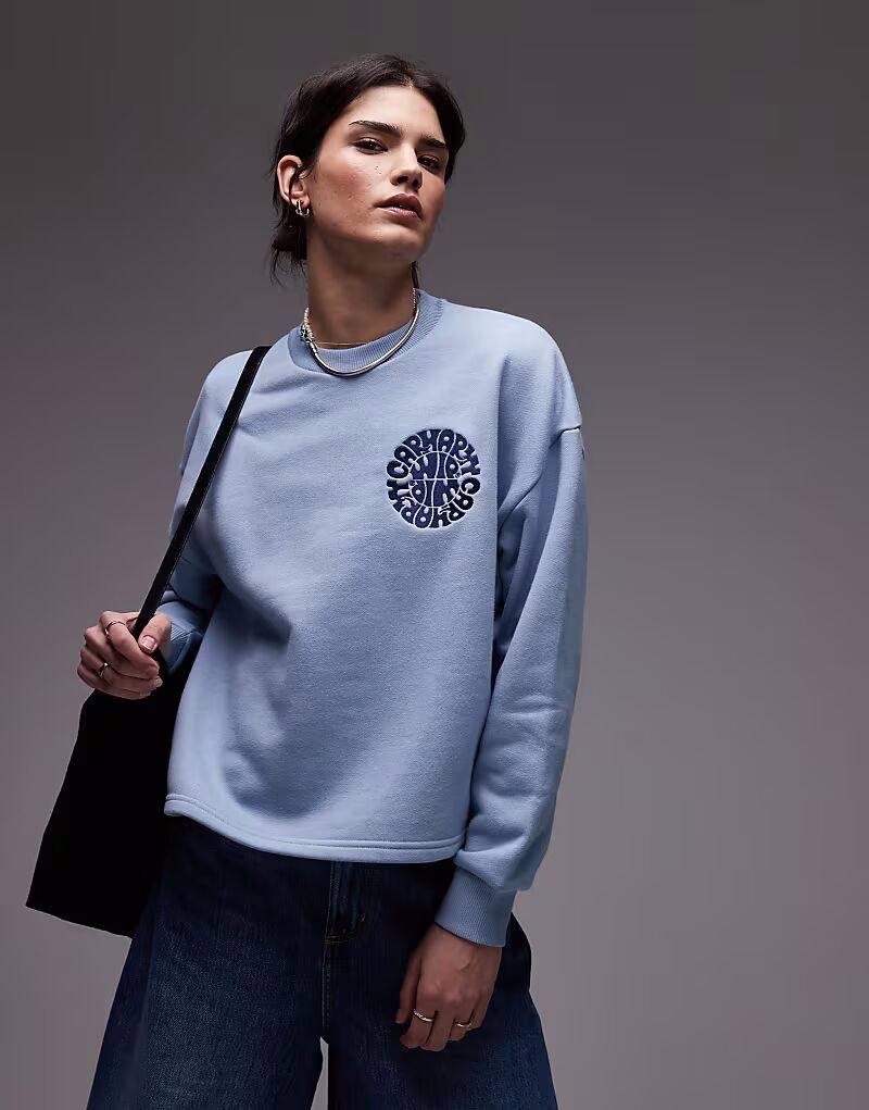 

Джазовая толстовка Carhartt WIP с логотипом в виде сердца светло-голубого цвета