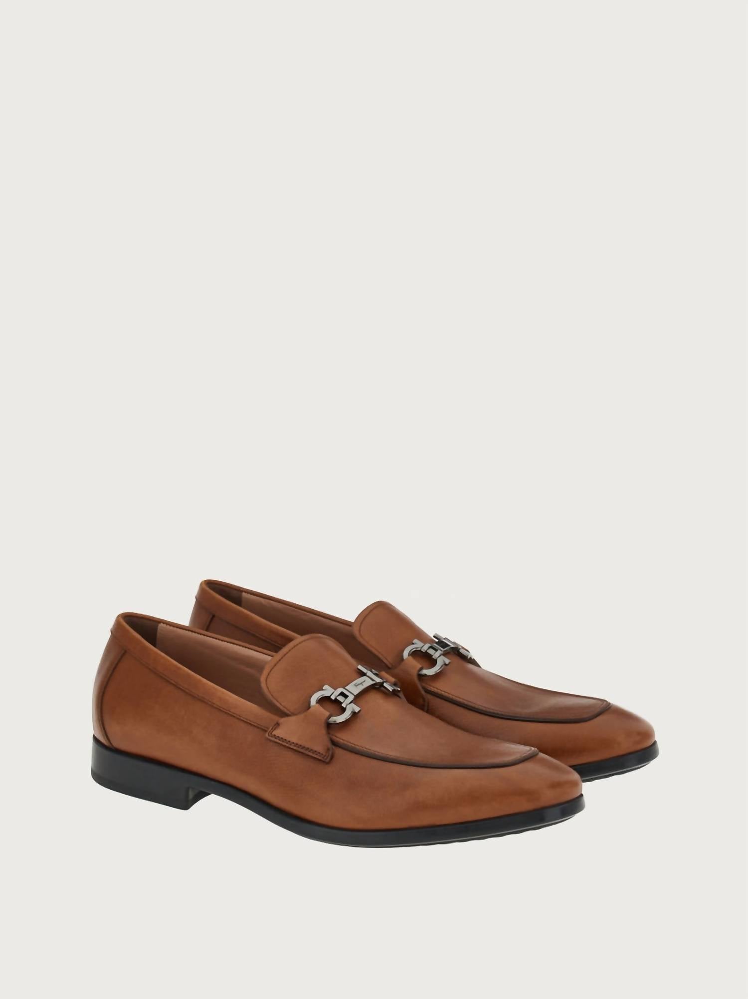 Мужские мокасины с орнаментом Gancini коричневого цвета Salvatore Ferragamo, коричневый — фото 2