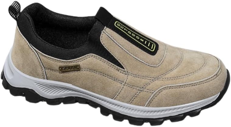 

Мужские кроссовки с плоской подошвой - повседневный плетеный верх и комфортная удобная конструкция для улицы Hoalox, хаки