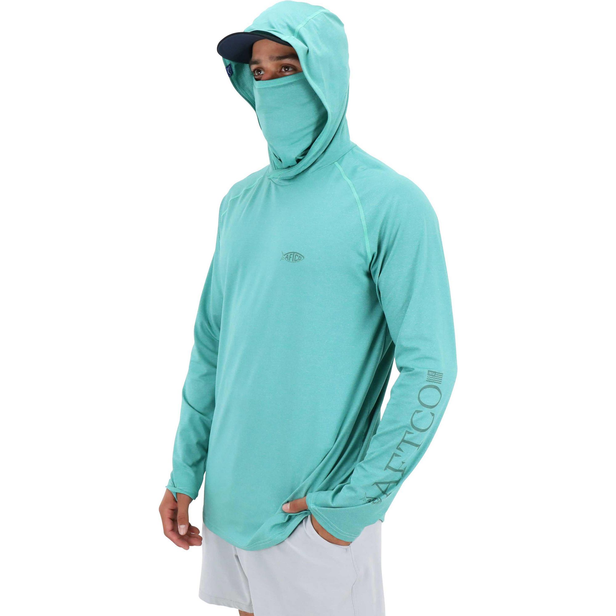 

Мужская рубашка Yurei Air-O с сетчатым капюшоном AFTCO, Latigo Bay Heather