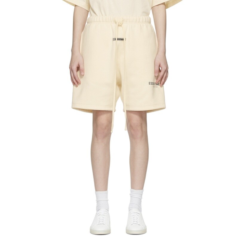 Ss20 Повседневные шорты мужские кремовые Fear Of God Essentials, кремовый — фото 3
