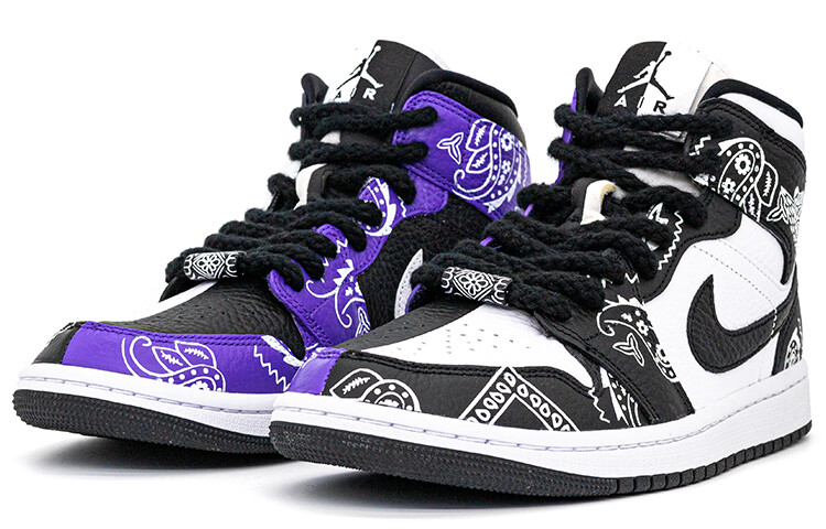 Jordan Air Jordan 1 винтажные баскетбольные кроссовки женские, Белый — фото 2