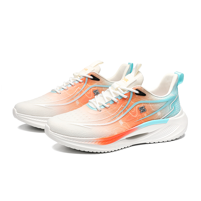 

ZHR Легкие амортизирующие беговые кроссовки с низким верхом Unisex бело-оранжевые, цвет White Orange