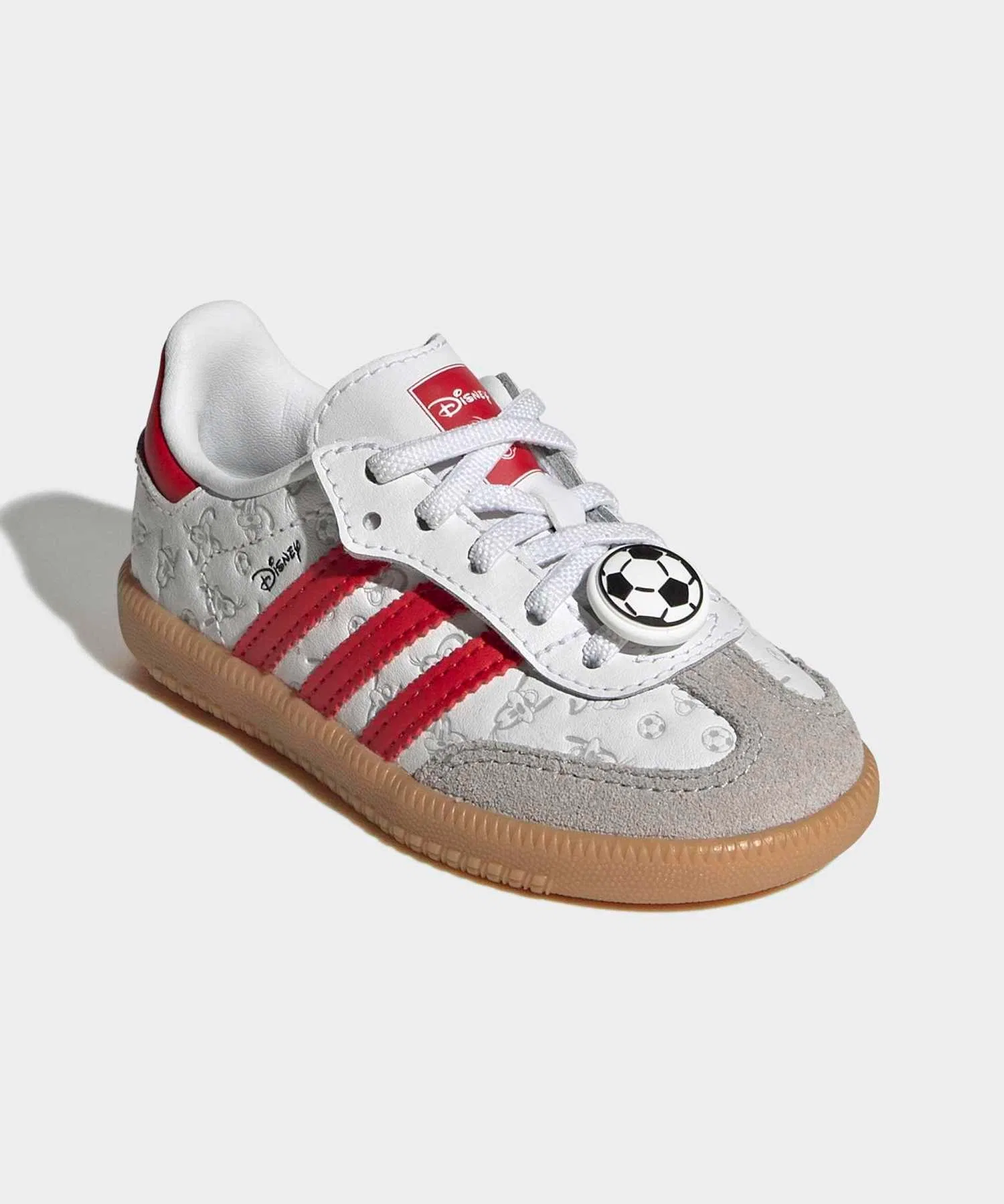 Детские кроссовки adidas Disney Samba OG из натуральной кожи с эластичными шнурками белые — фото 4