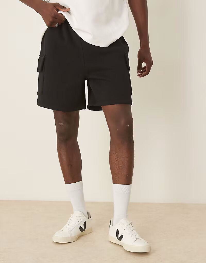 

Шорты-карго ASOS DESIGN свободного кроя черного цвета