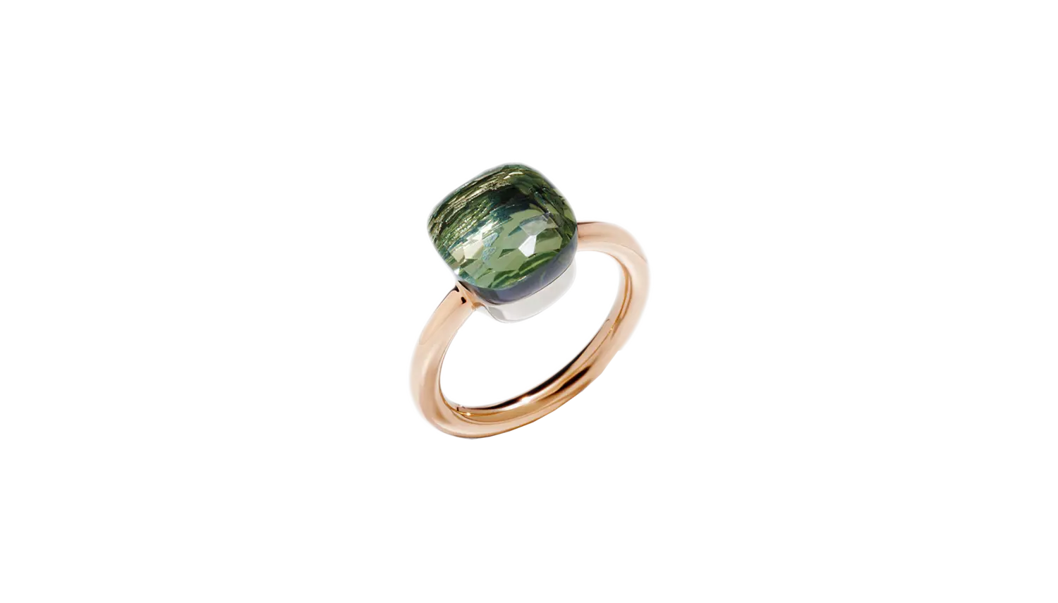 

Кольцо nudo - кольцо из розового золота с кастом из белого золота и ограненной празиолитом - a.a110/o6/pa POMELLATO
