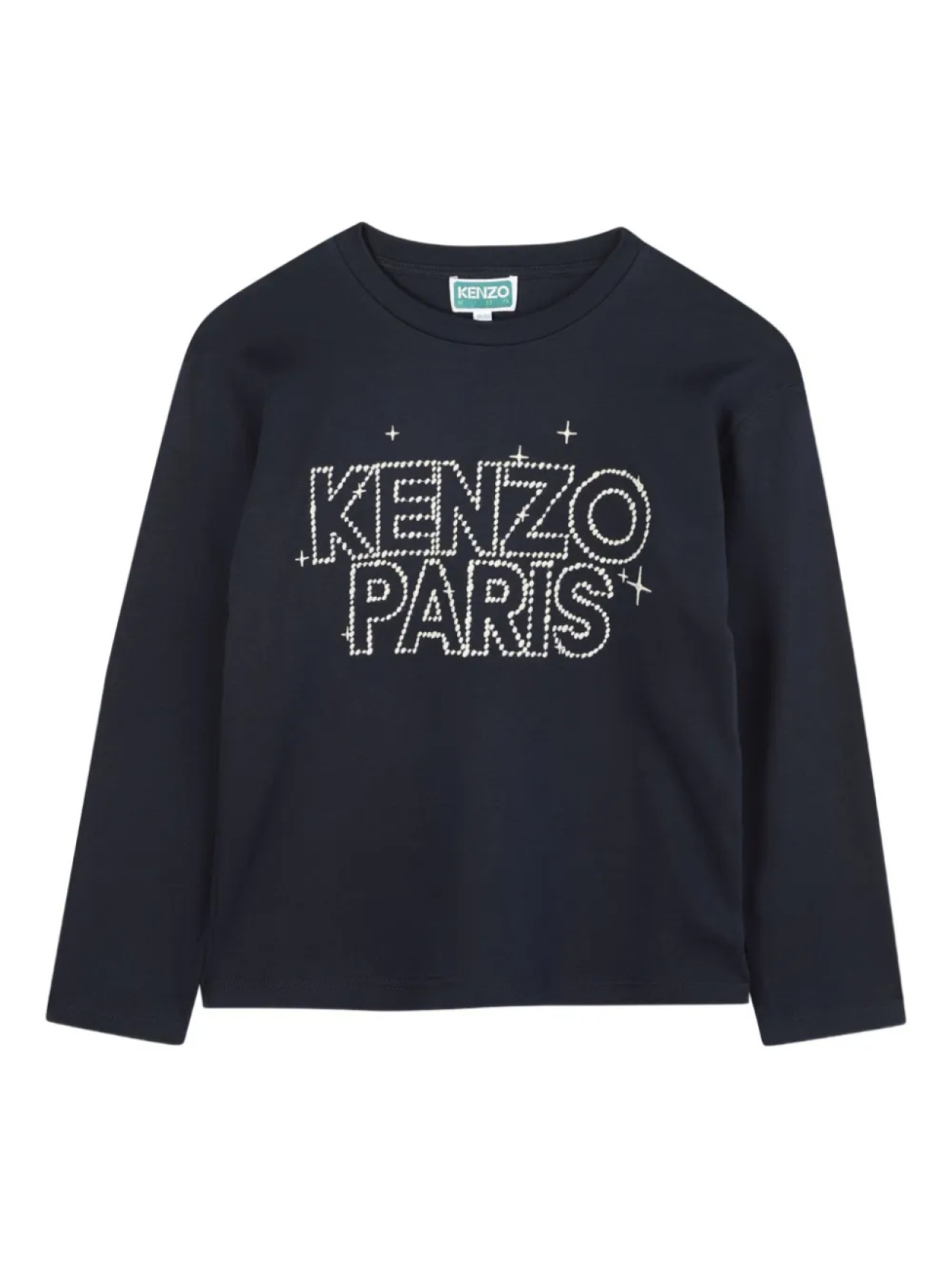 

Топ с длинными рукавами и принтом логотипа Kenzo Kids, синий