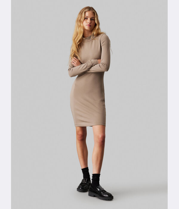 

Платье Calvin Klein Jeans облегающее с длинными рукавами, бежевый
