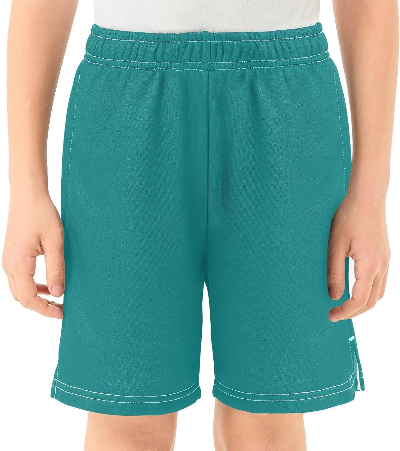 Спортивные шорты для мальчиков Plaaee, Teal Solid Color — фото 2