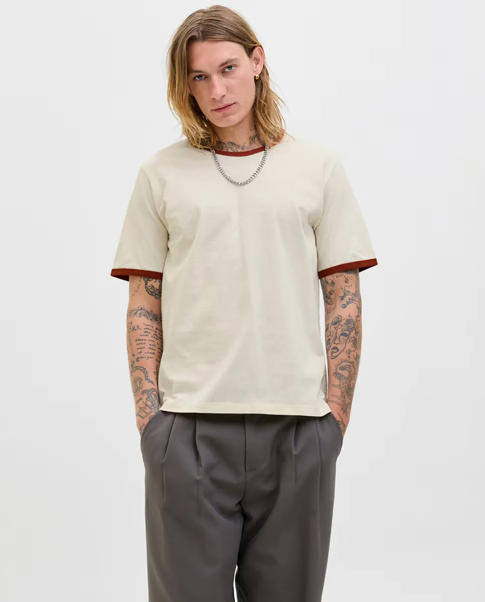 

Мужская однотонная футболка с коротким рукавом Jack & Jones, белый