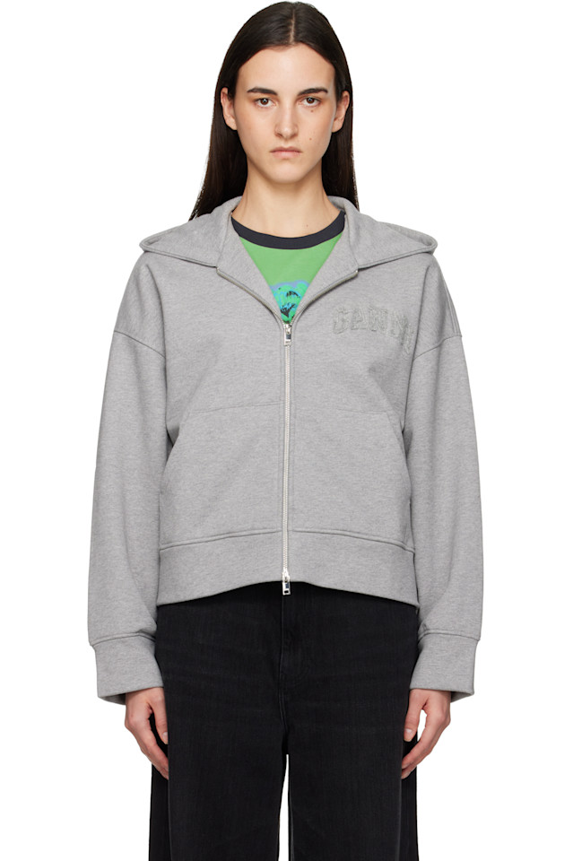 

Ganni Серая толстовка с двусторонней молнией