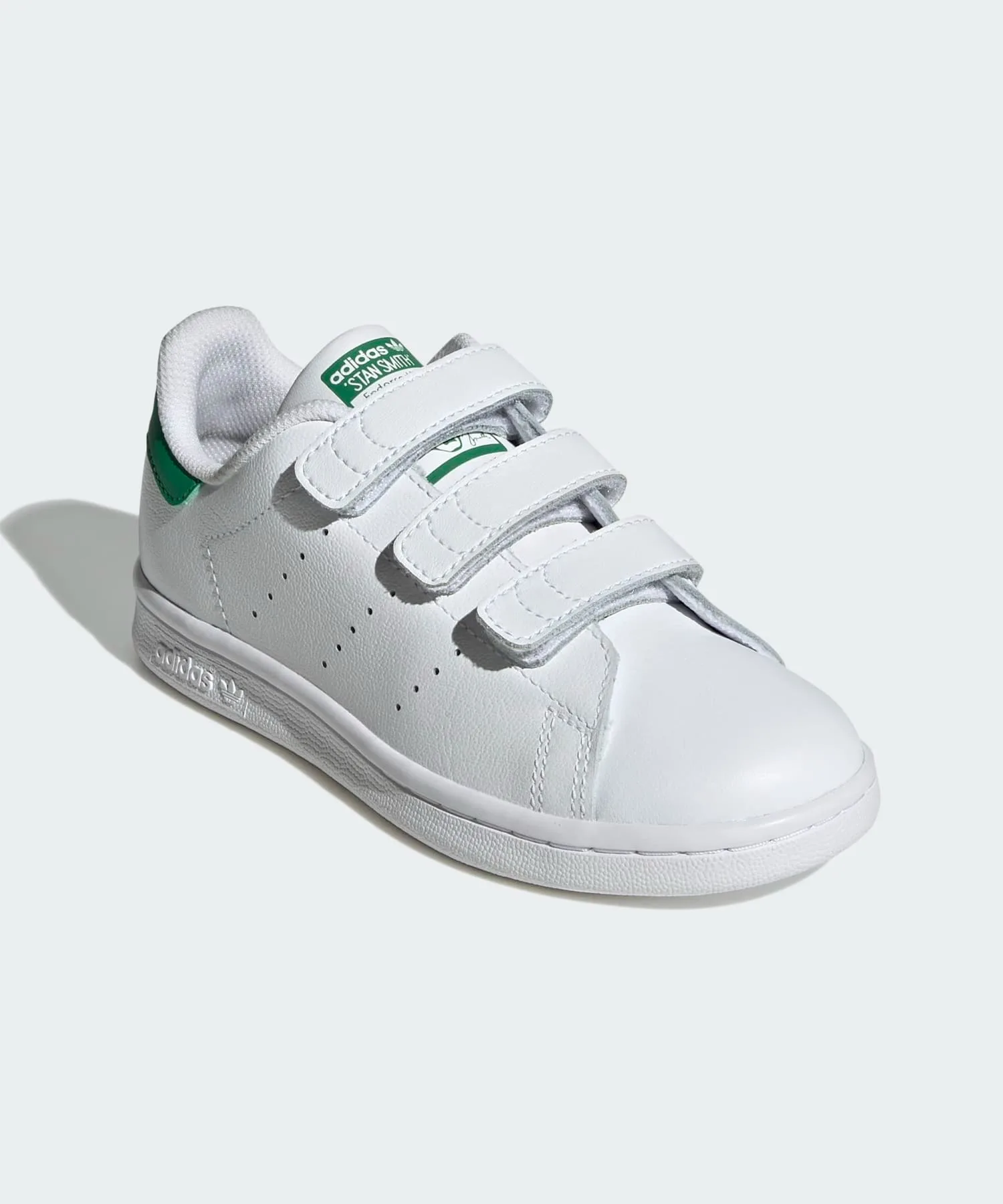 Детские кроссовки с тремя липучками Stan Smith adidas Originals белые — фото 4