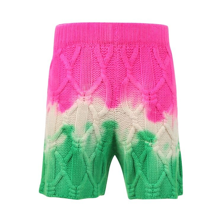 

Шорты The Elder Statesman Dip Dye Chunky Cable Shorts Ivory/Gecko/Electric Pink, белый