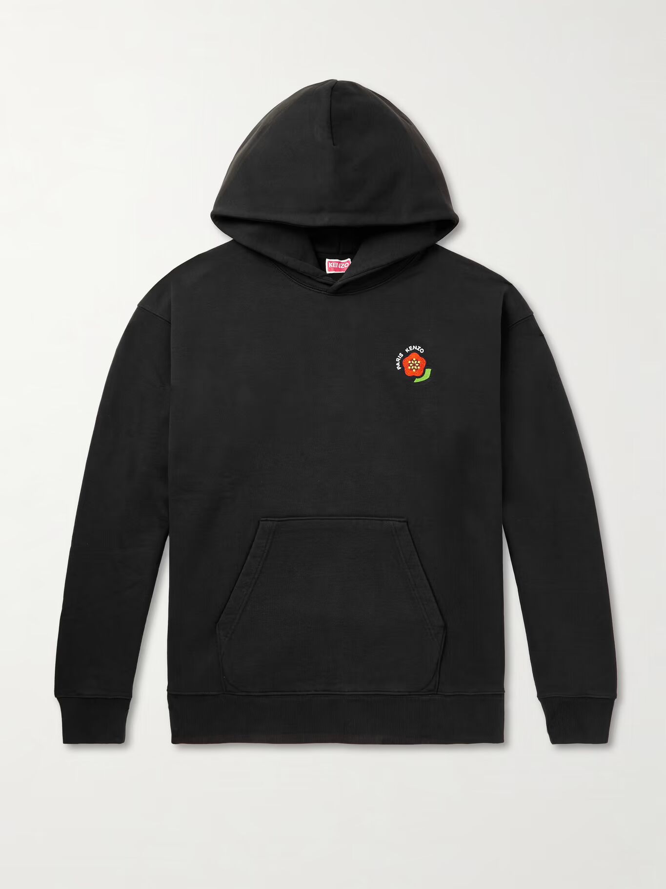 

Толстовка с капюшоном из хлопкового джерси с вышитым логотипом KENZO, черный