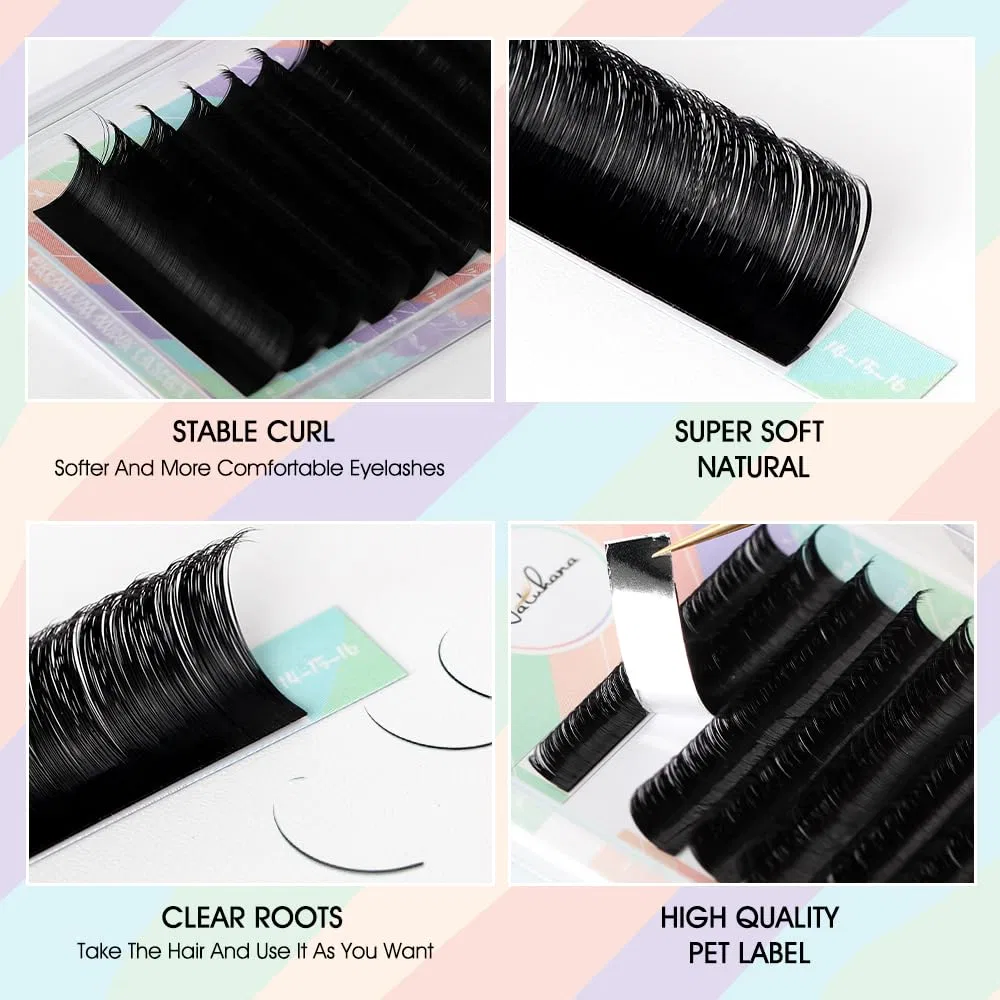 Наращивание ресниц Easy Fan Volume 0.05 C Curl Natuhana, Black; 0.05 C Mix — фото 2