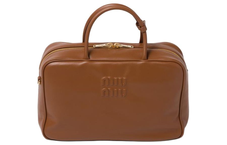 

Кожаная плечевая сумка через плечо, повседневная женская коричневая MIU MIU