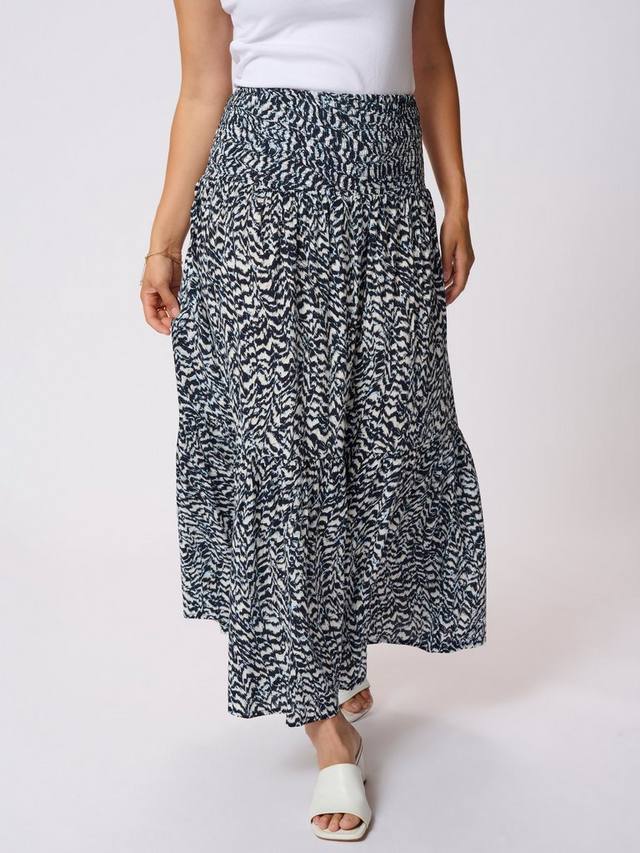 

Смок абстракт макси-юбка KAFFE, Blue/Multi