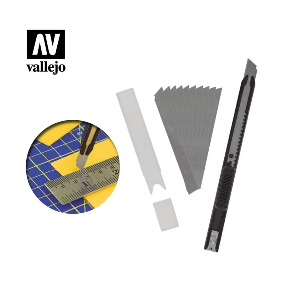 

Тонкий складной нож и 10 лезвий, Hobby Tools (Vallejo)