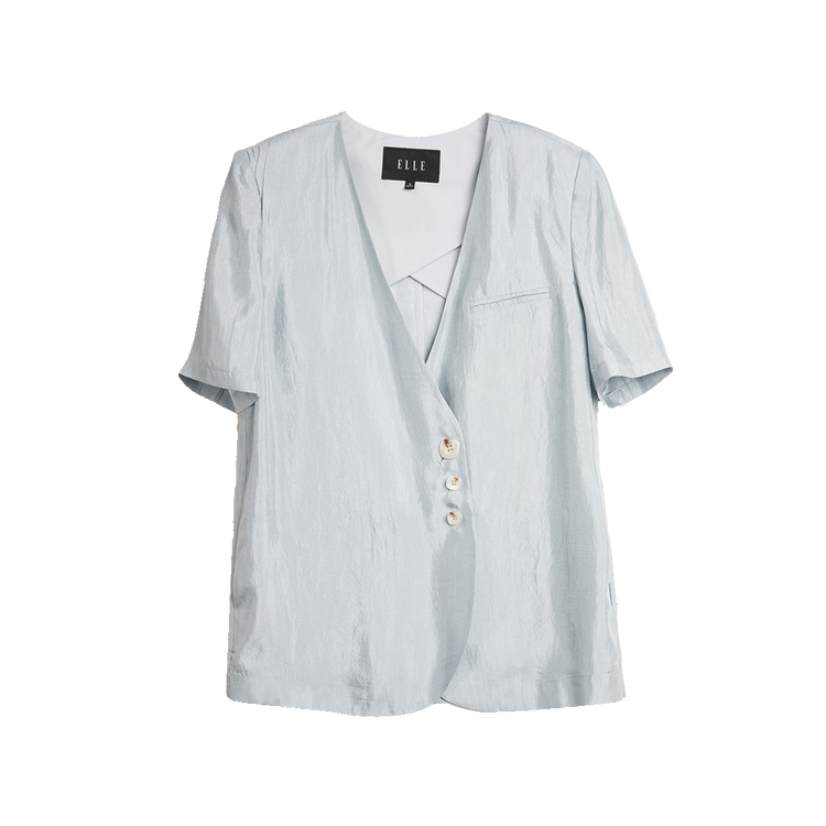 

ELLE Костюм женский синий с V-образным вырезом тонкий