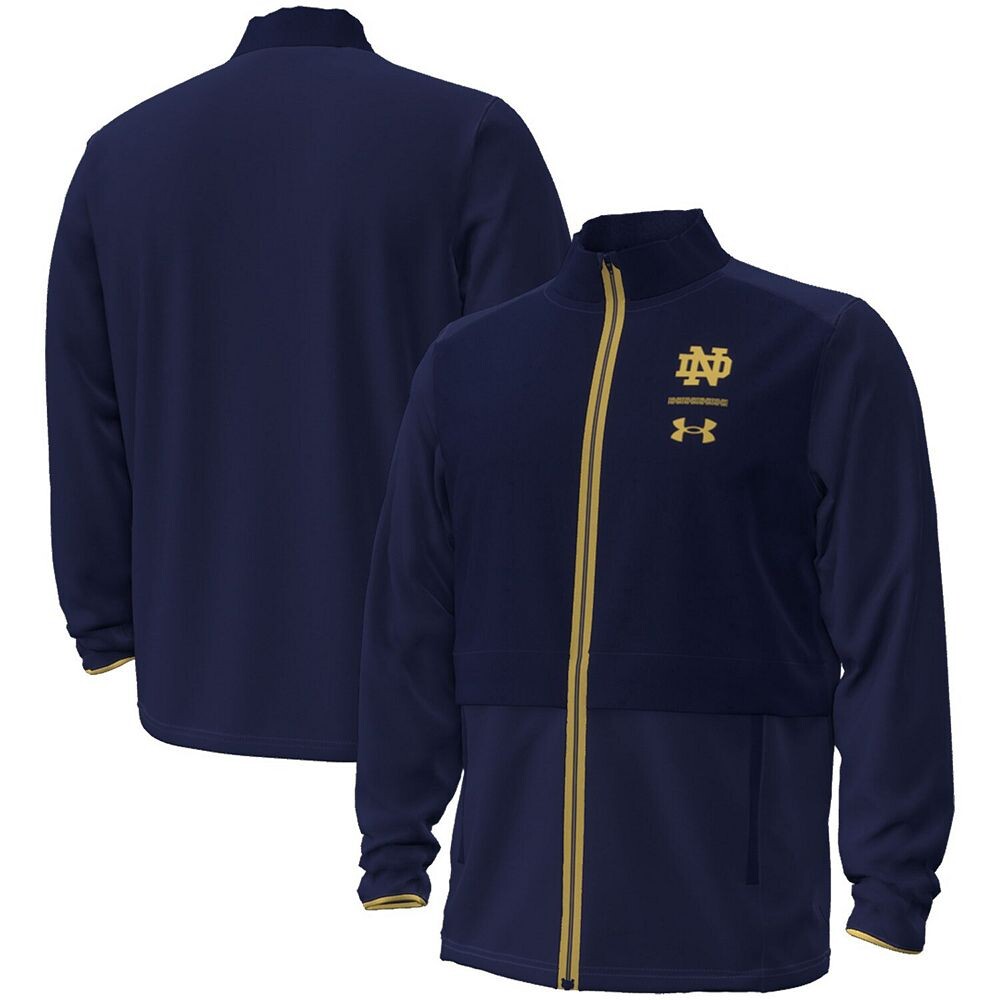 

Мужская темно-синяя куртка Under Armour Notre Dame Fighting Irish 2023 Aer Lingus College Football, классическая куртка на молнии во всю длину, цвет Ntd Navy