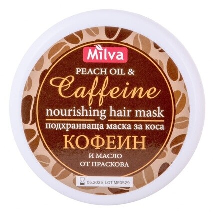 

Питательная маска для волос с персиковым маслом и кофеином, Milva