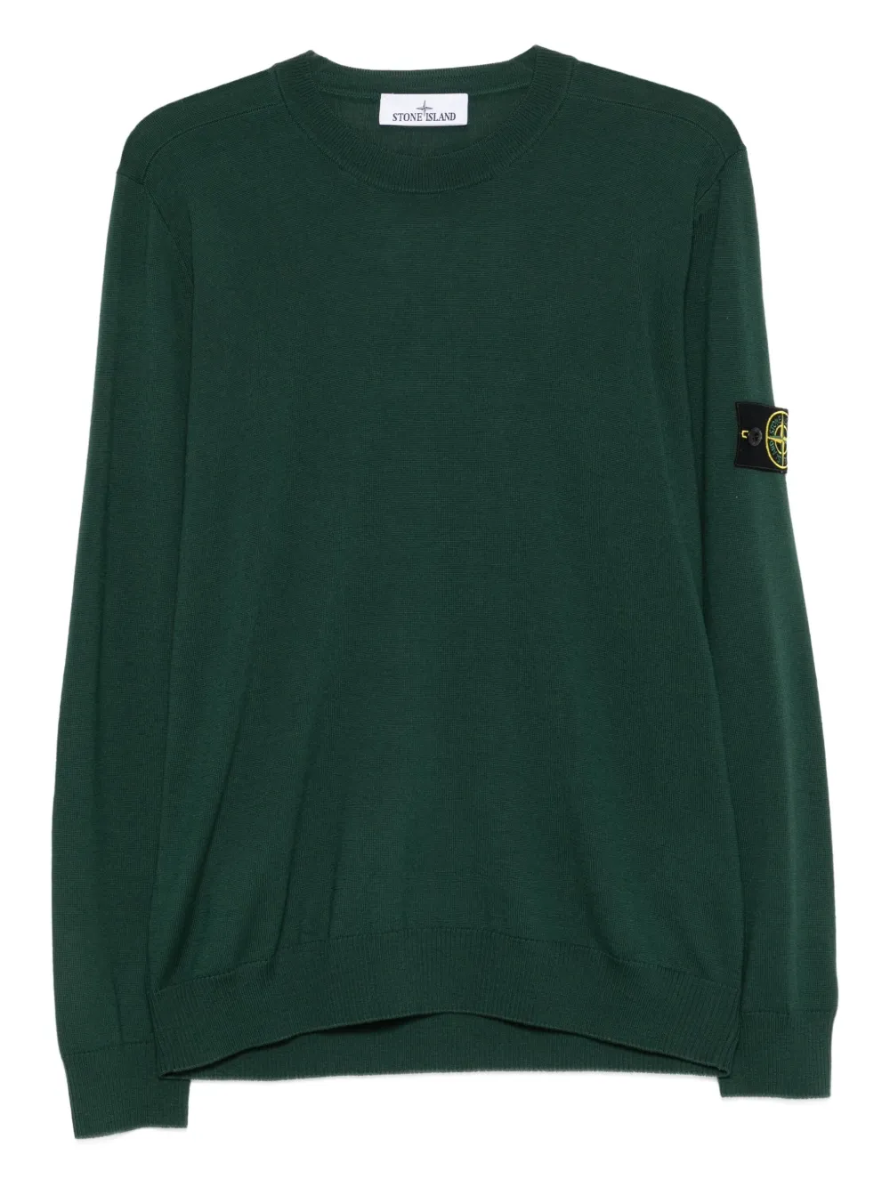 

Свитер с круглым вырезом и нашивками Stone Island, зеленый