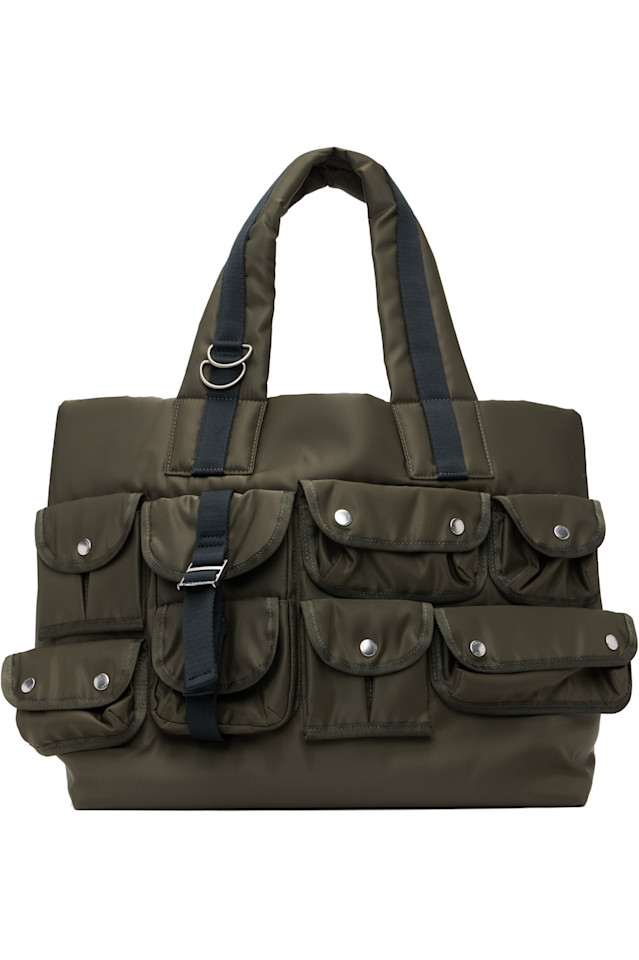 

Sacai Нейлоновая сумка-тоут цвета хаки