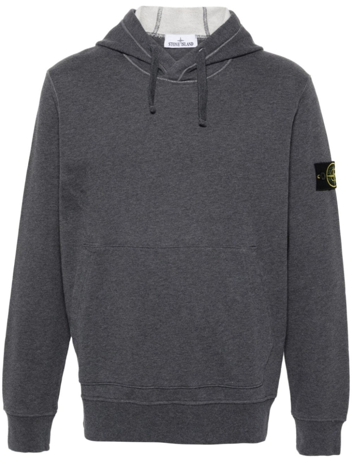 

Худи Stone Island из хлопка со значком компаса, серый