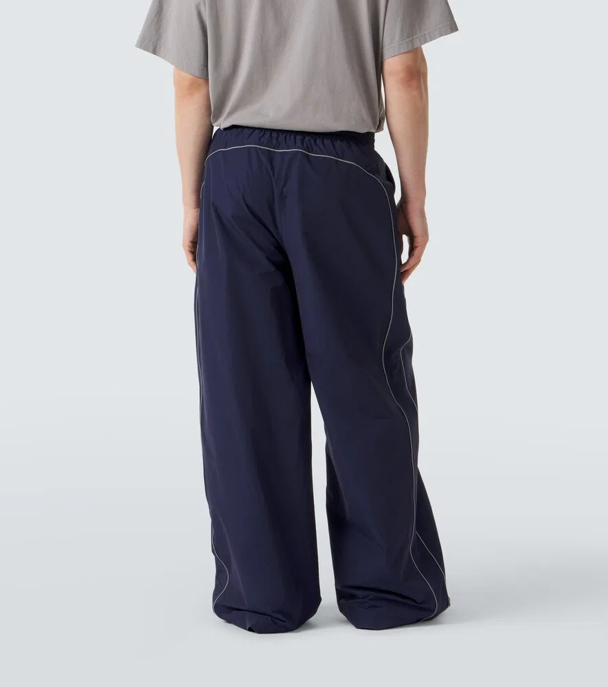 Спортивные брюки из смесовой хлопковой ткани Balenciaga, синий — фото 4