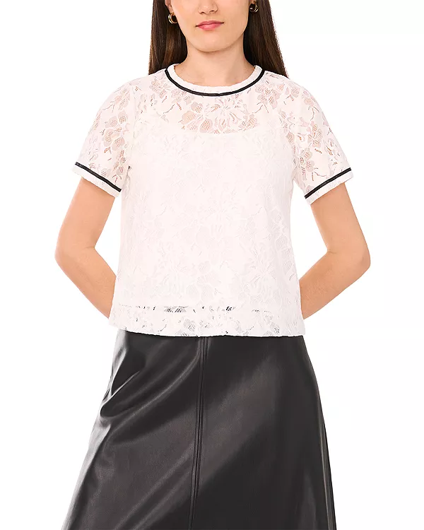 

Футболка с коротким рукавом и круглым вырезом Vince Camuto, белый