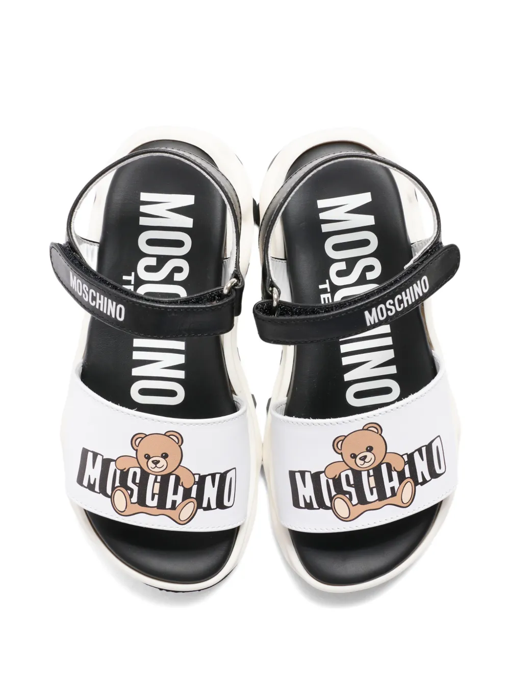 Сандалии с нашивкой в виде медвежонка Moschino Kids, белый — фото 4
