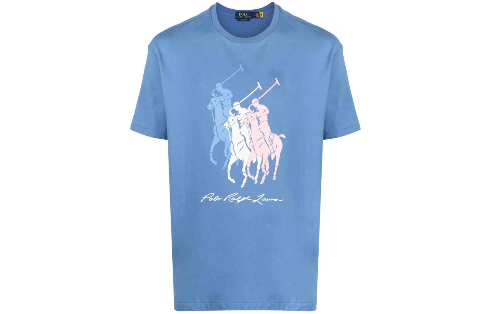 

Футболка из хлопка с логотипом Polo Ralph Lauren, синий