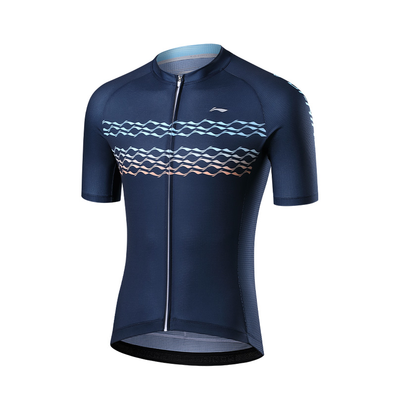 

Мужская велосипедная одежда с коротким рукавом, дышащая, легкая, с высокой упругостью LINING, синий